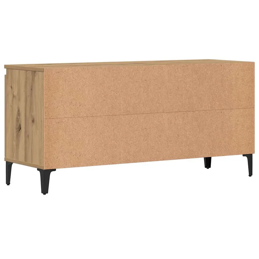 Meuble TV chêne artisanal 102x35x50 cm bois d'ingénierie - 7