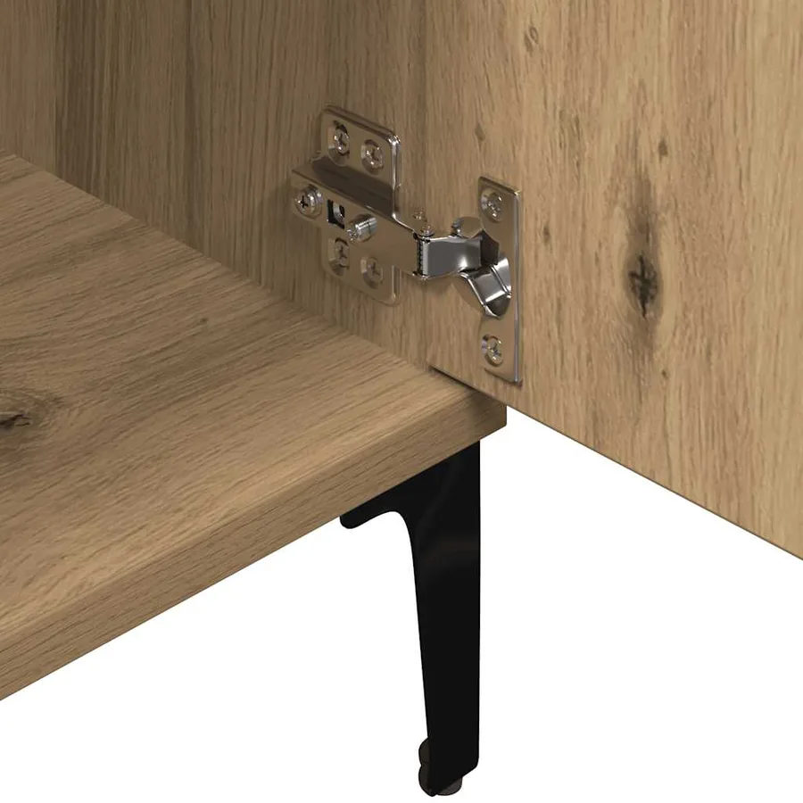 Meuble TV chêne artisanal 102x35x50 cm bois d'ingénierie - 8