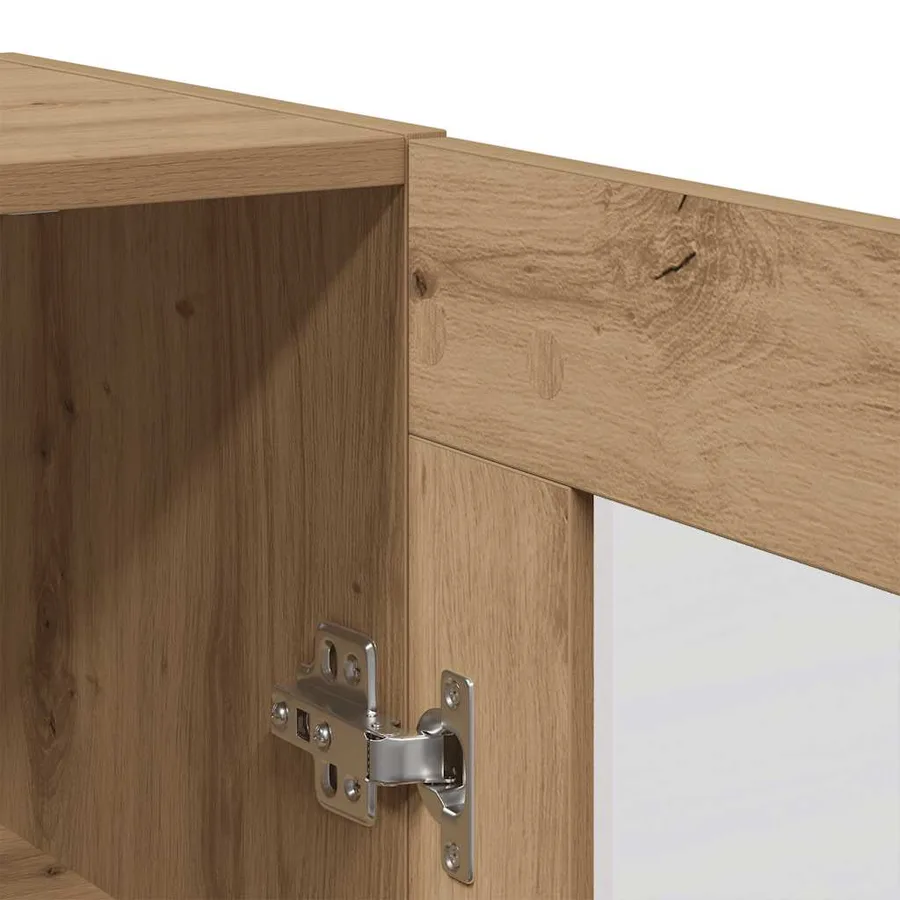 Buffet chêne artisanal 69,5x34x90 cm bois d'ingénierie - 8