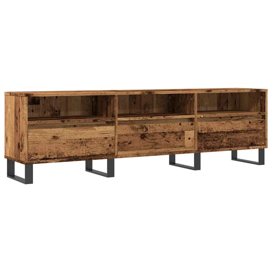 Meuble TV vieux bois 150x30x44,5 cm bois d'ingénierie - 2