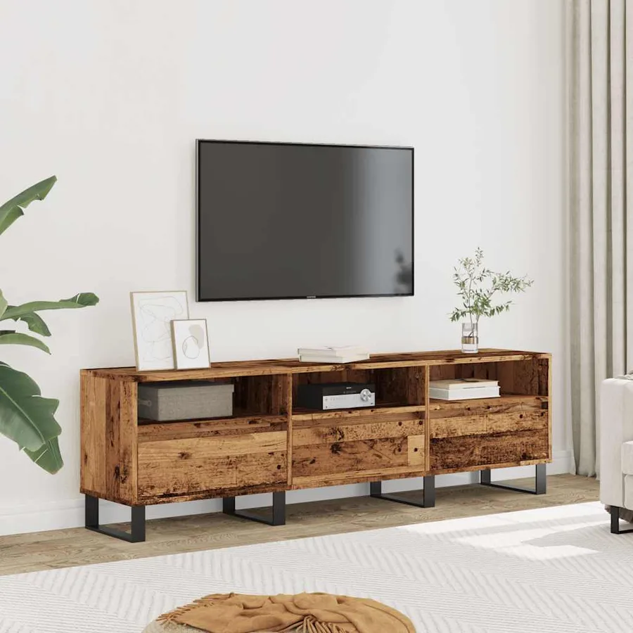 Meuble TV vieux bois 150x30x44,5 cm bois d'ingénierie - 3