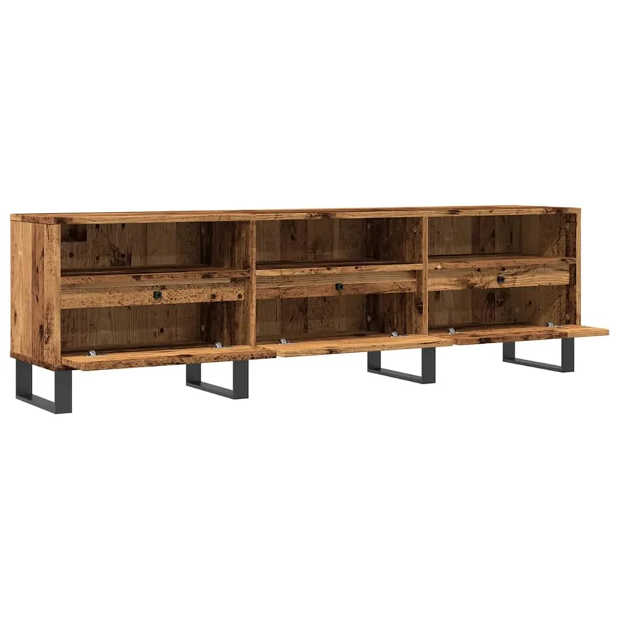 Meuble TV vieux bois 150x30x44,5 cm bois d'ingénierie - 5
