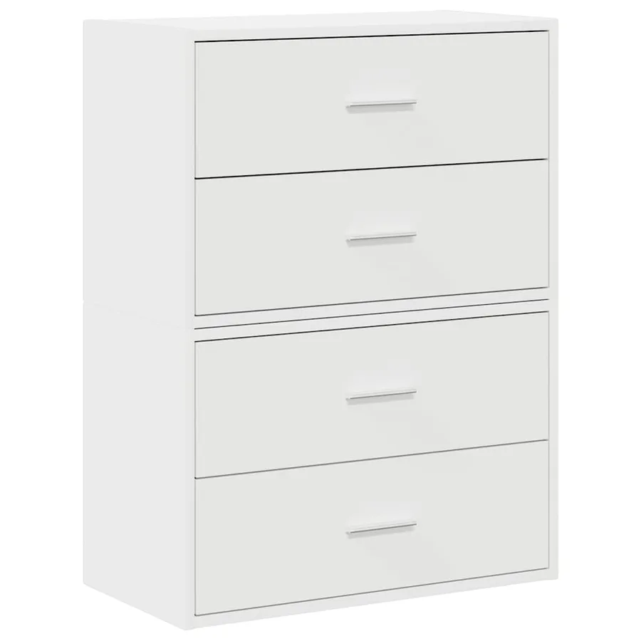 Armoires avec 2 tiroirs 2pcs blanc 60x31x40cm bois d'ingénierie - 2
