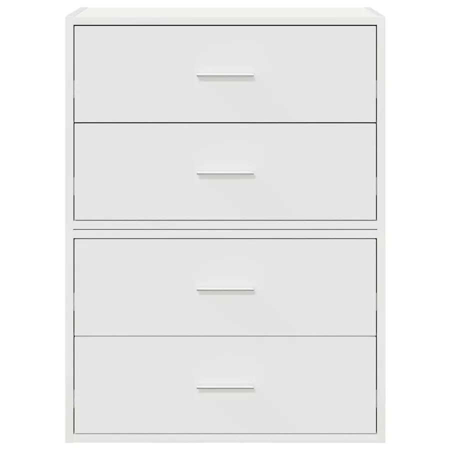 Armoires avec 2 tiroirs 2pcs blanc 60x31x40cm bois d'ingénierie - 4