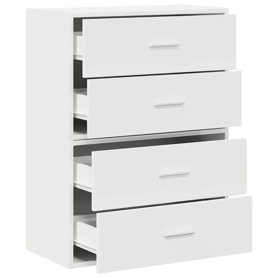 Armoires avec 2 tiroirs 2pcs blanc 60x31x40cm bois d'ingénierie - 5
