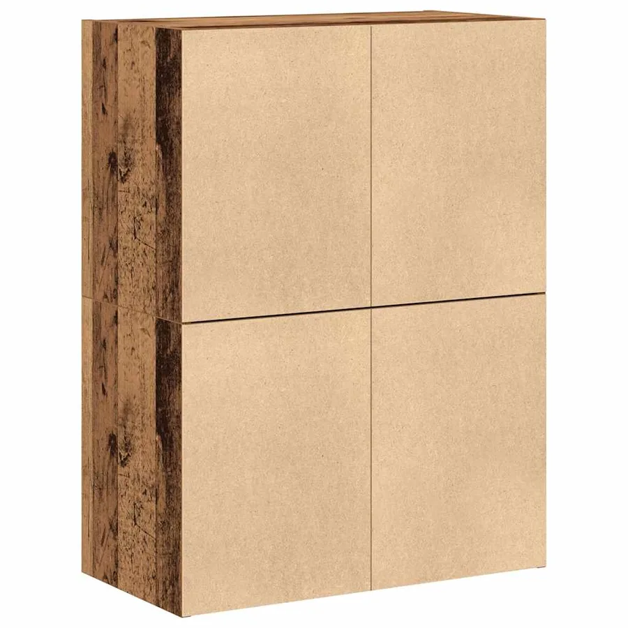 Armoires avec 2 tiroirs 2 pcs vieux bois bois d'ingénierie - 7