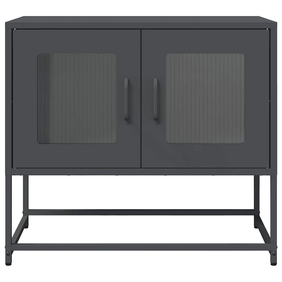 Meuble TV anthracite 68x39x60,5 cm acier laminé à froid - 6