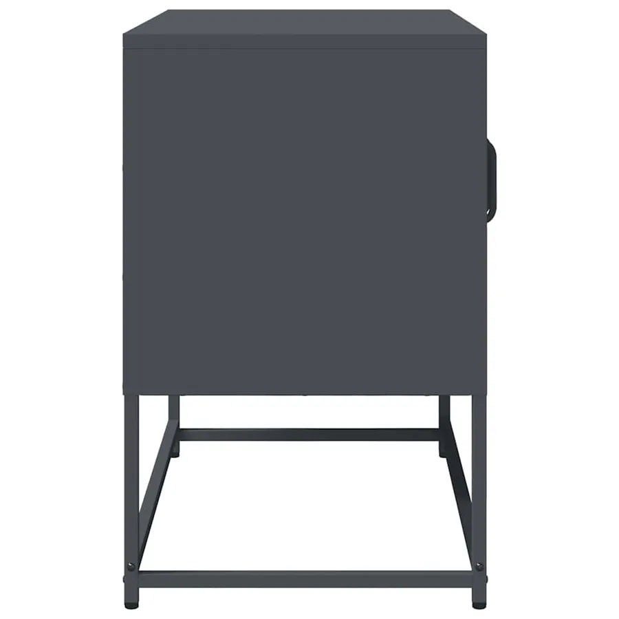 Meuble TV anthracite 68x39x60,5 cm acier laminé à froid - 7