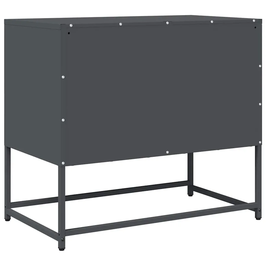 Meuble TV anthracite 68x39x60,5 cm acier laminé à froid - 8