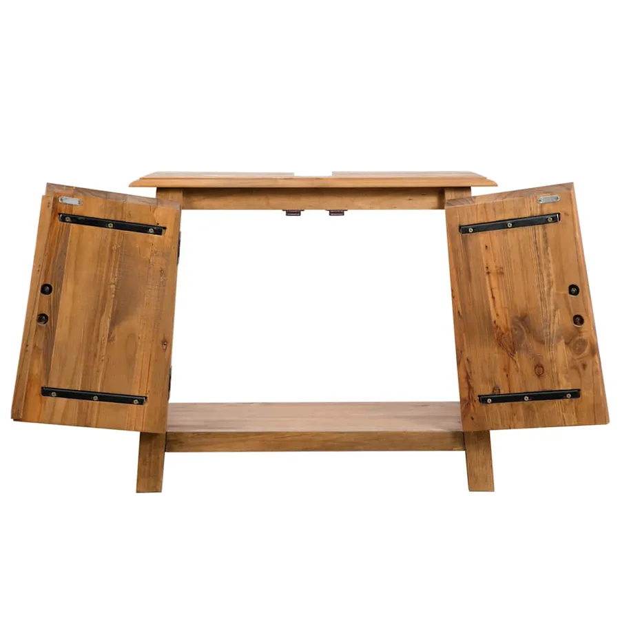 Mobilier de salle de bain Bois de pin massif - 7