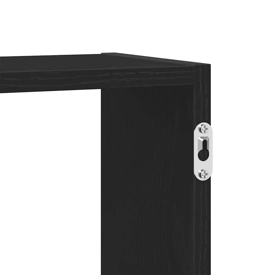 Étagère cube murale 5 compartiments noir bois d'ingénierie - 8