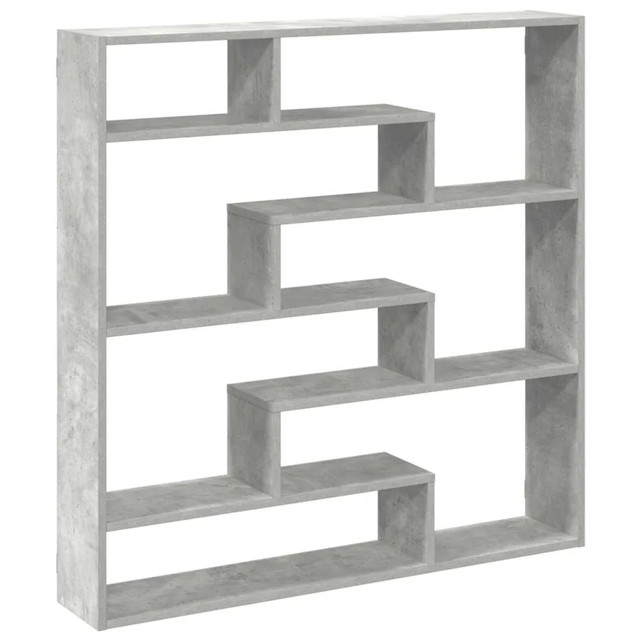 Étagère cube murale 7 compartiments gris béton bois ingénierie - 6