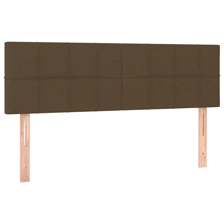 Lit ottoman avec matelas et LED marron foncé 140x190 cm tissu - 10