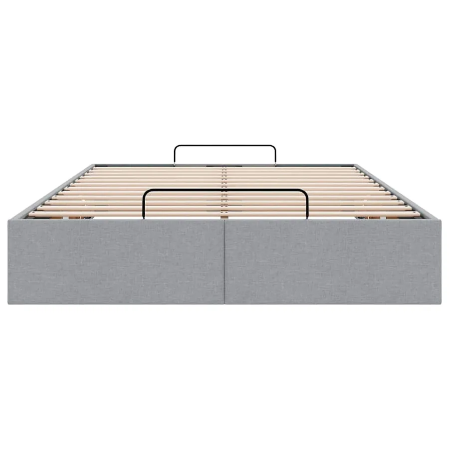 Cadre de lit ottoman sans matelas gris clair 120x200 cm tissu - 7