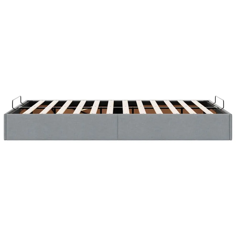 Cadre de lit ottoman sans matelas gris clair 120x200 cm tissu - 8