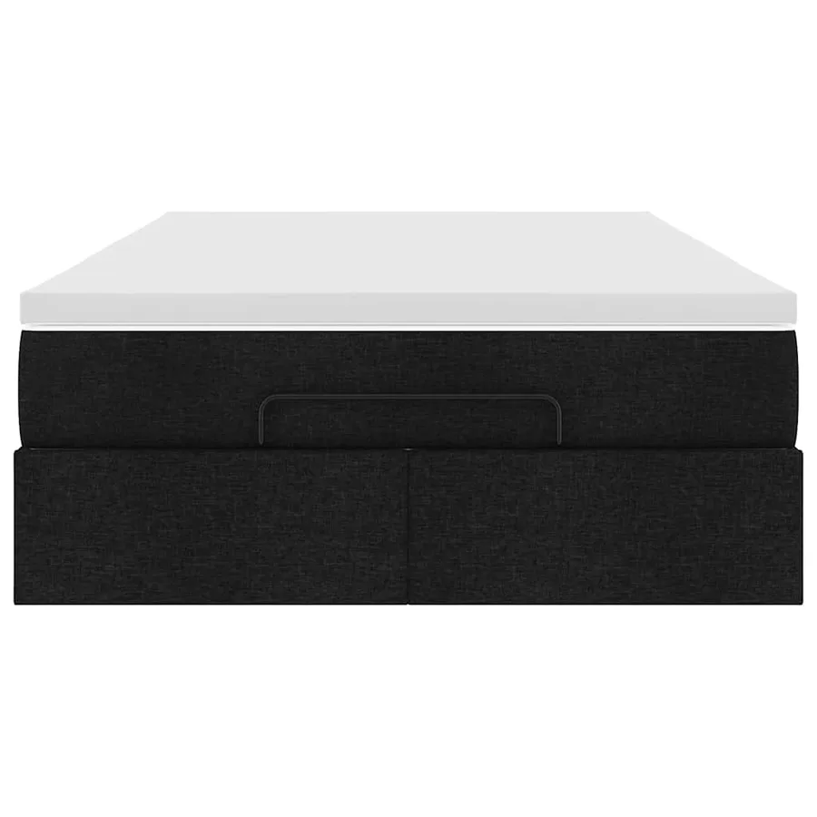 Cadre de lit ottoman avec matelas noir 120x200cm tissu - 7