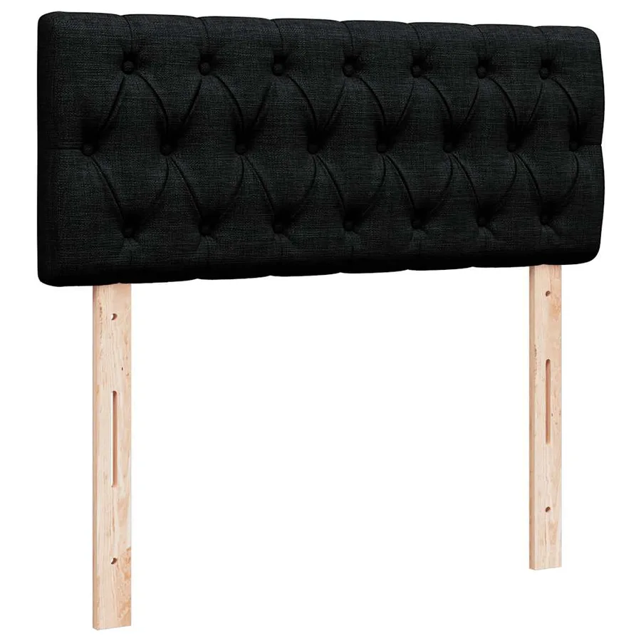 Lit ottoman avec matelas noir 120x200 cm tissu - 9