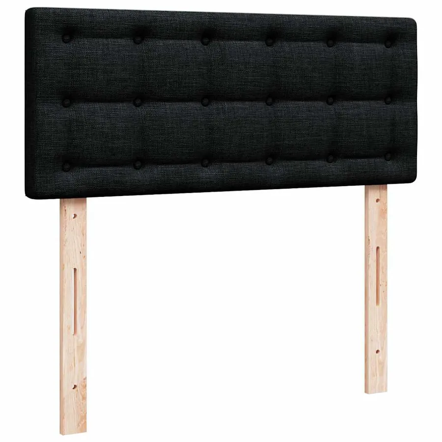 Lit ottoman avec matelas noir 120x200 cm tissu - 10