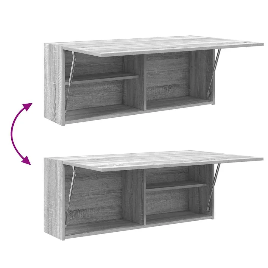 Armoire murale de bain sonoma gris 100x25x40 cm bois ingénierie - 8