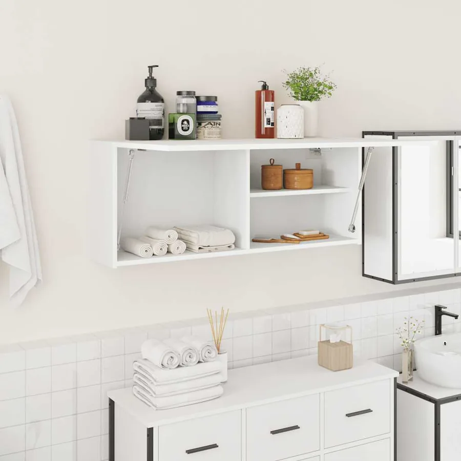 Armoire murale de bain blanc 100x25x40 cm bois d'ingénierie