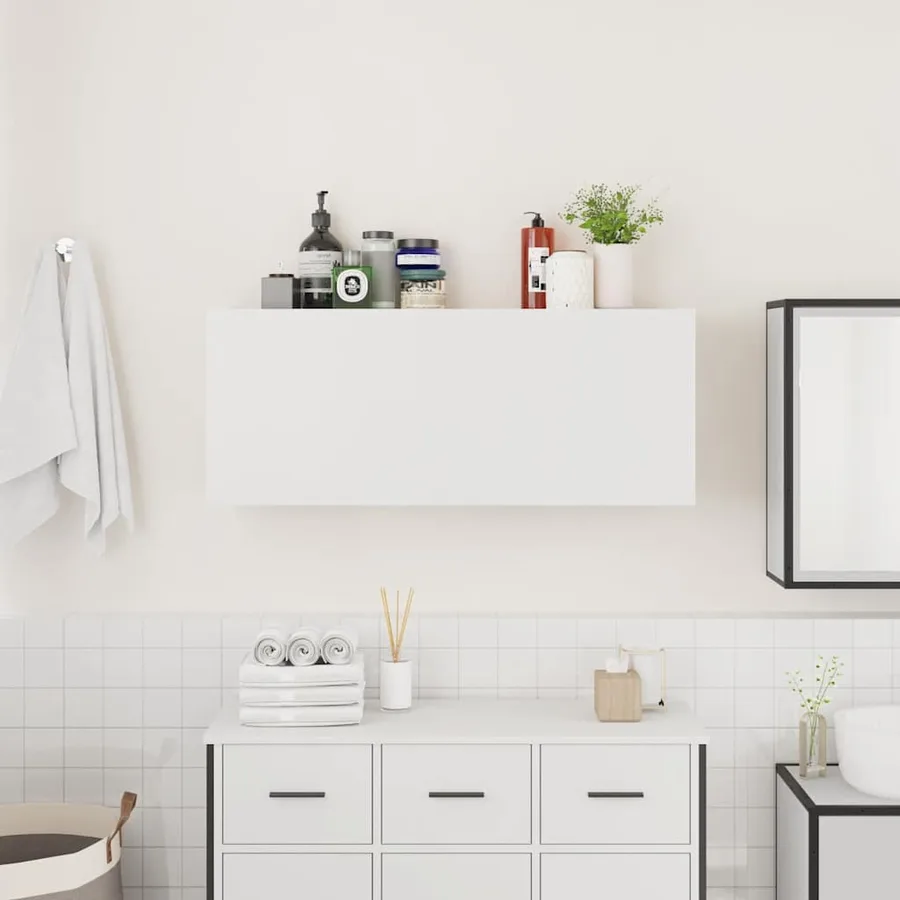 Armoire murale de bain blanc 100x25x40 cm bois d'ingénierie - 3
