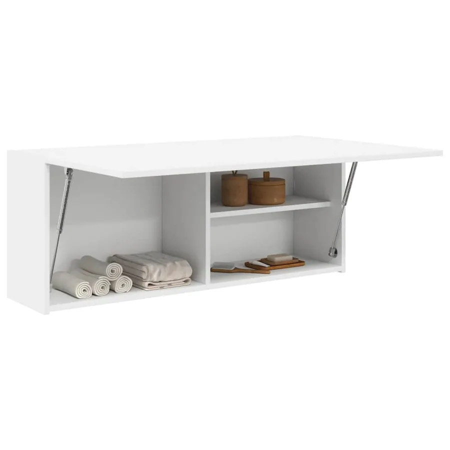 Armoire murale de bain blanc 100x25x40 cm bois d'ingénierie - 4