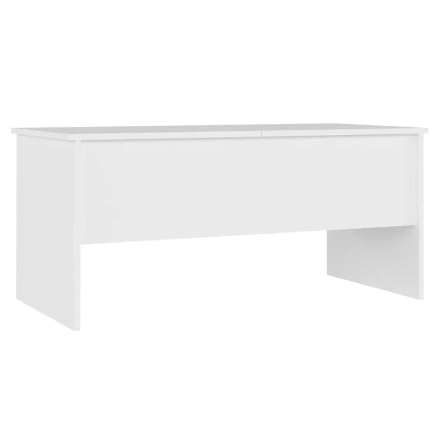 Table basse Blanc 102x50,5x46,5 cm Bois d'ingénierie - 5