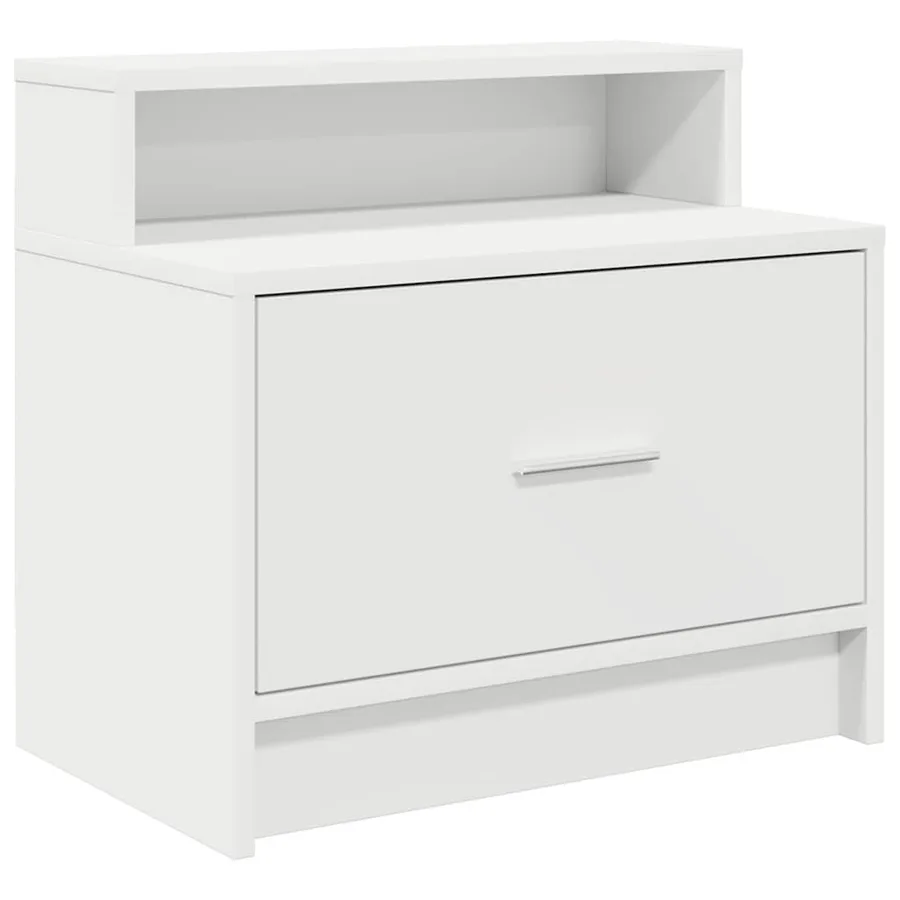 Table de chevet avec tiroir blanc 51x31x47 cm - 2
