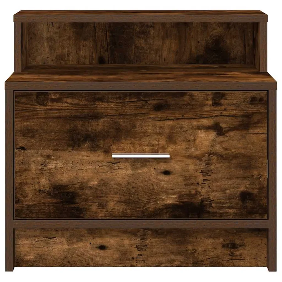 Tables de chevet avec tiroir 2 pcs chêne fumé 51x31x47 cm - 4