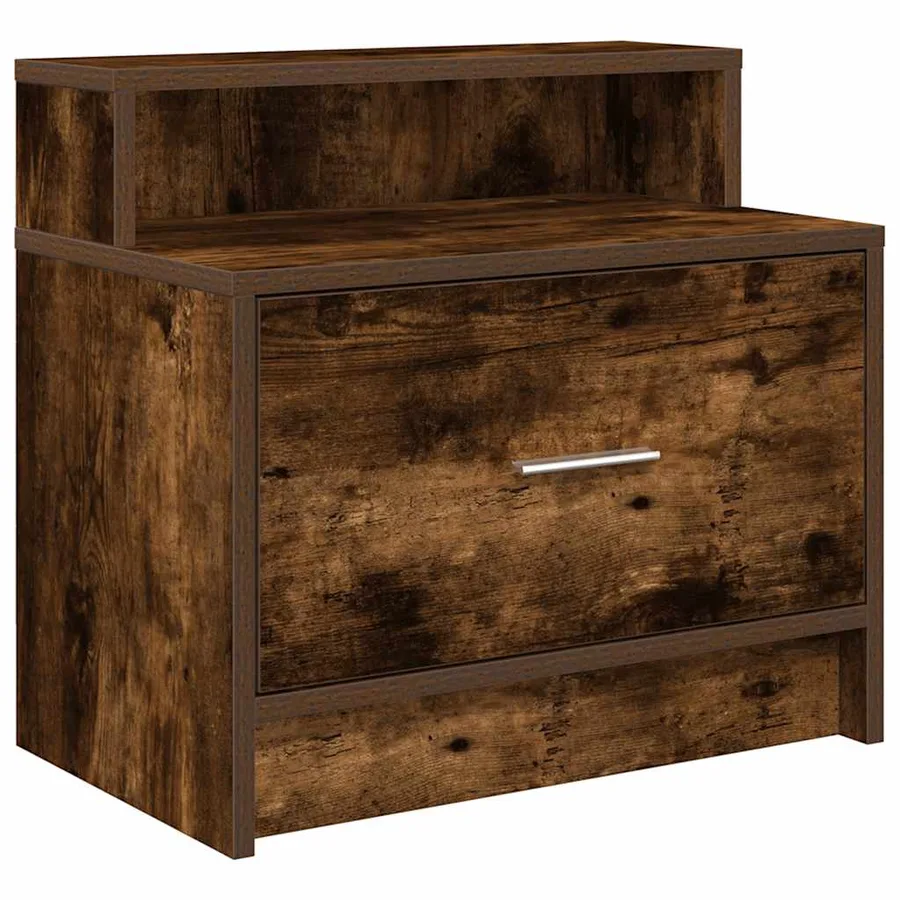 Tables de chevet avec tiroir 2 pcs chêne fumé 51x31x47 cm - 6