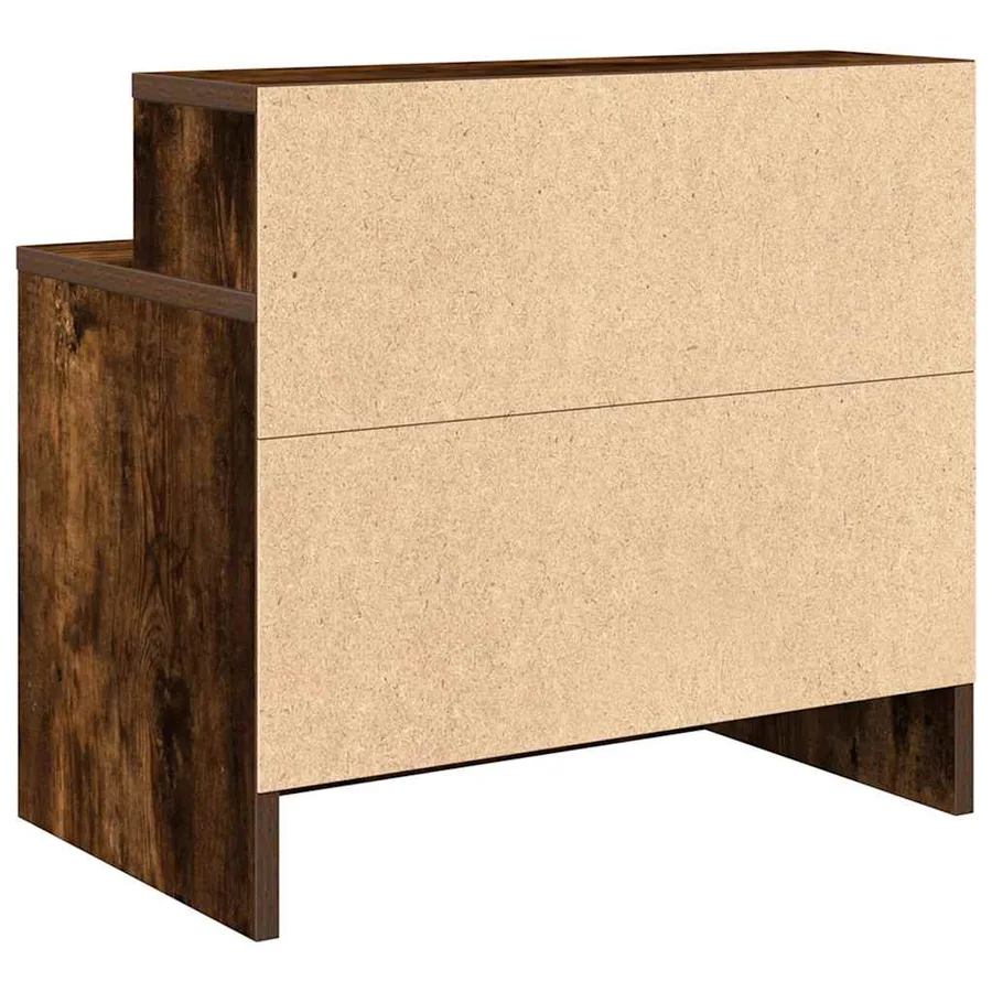 Tables de chevet avec tiroir 2 pcs chêne fumé 51x31x47 cm - 8