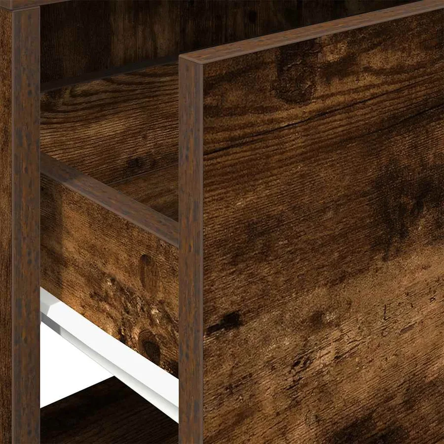 Tables de chevet avec tiroir 2 pcs chêne fumé 51x31x47 cm - 9