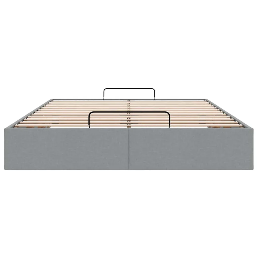 Cadre de lit ottoman sans matelas gris clair 140x190 cm tissu - 7