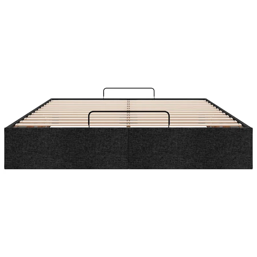Cadre de lit ottoman sans matelas noir 140x190 cm tissu - 7