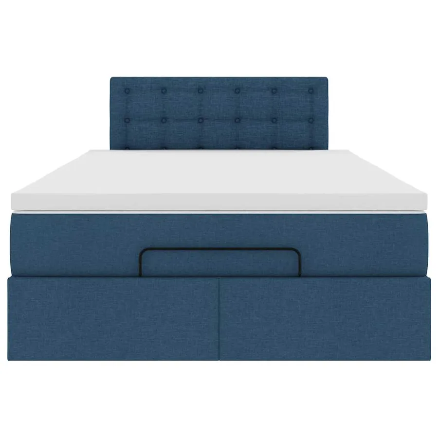 Lit ottoman avec matelas et LED Bleu 120x200 cm Tissu - 8