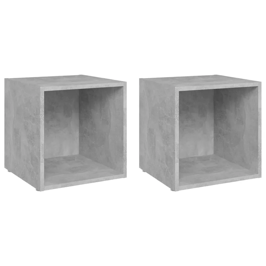 Meubles TV 2 pcs gris béton 37x35x37 cm bois d’ingénierie - 2