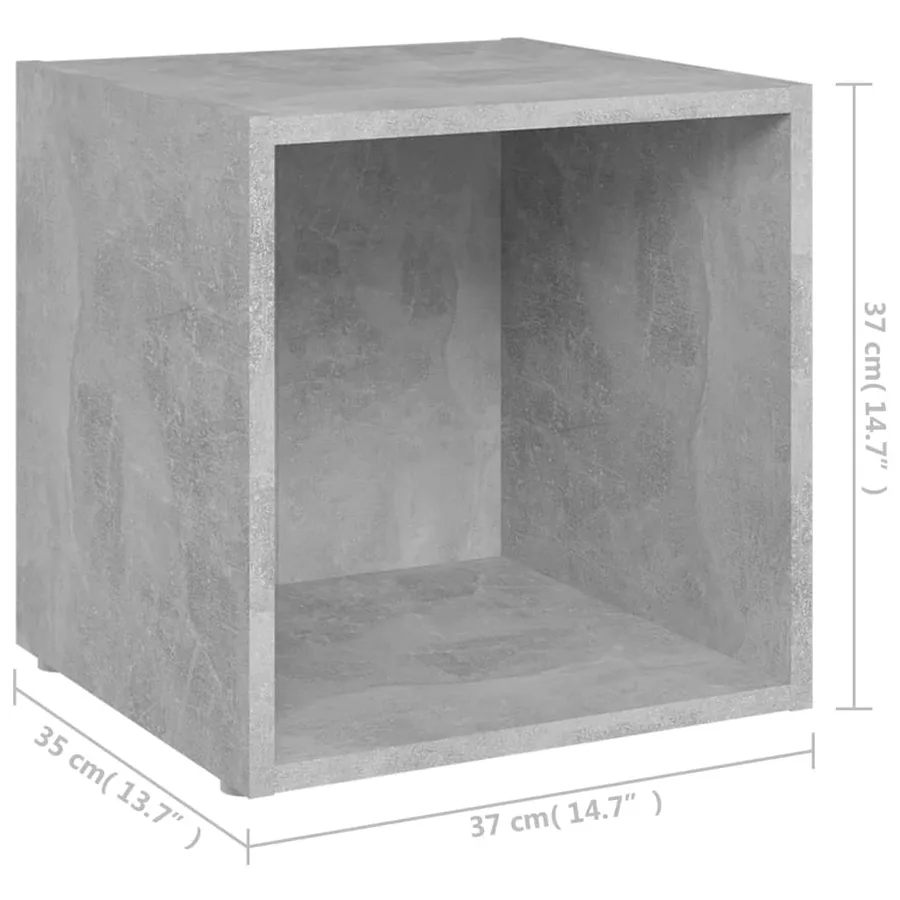 Meubles TV 2 pcs gris béton 37x35x37 cm bois d’ingénierie - 9