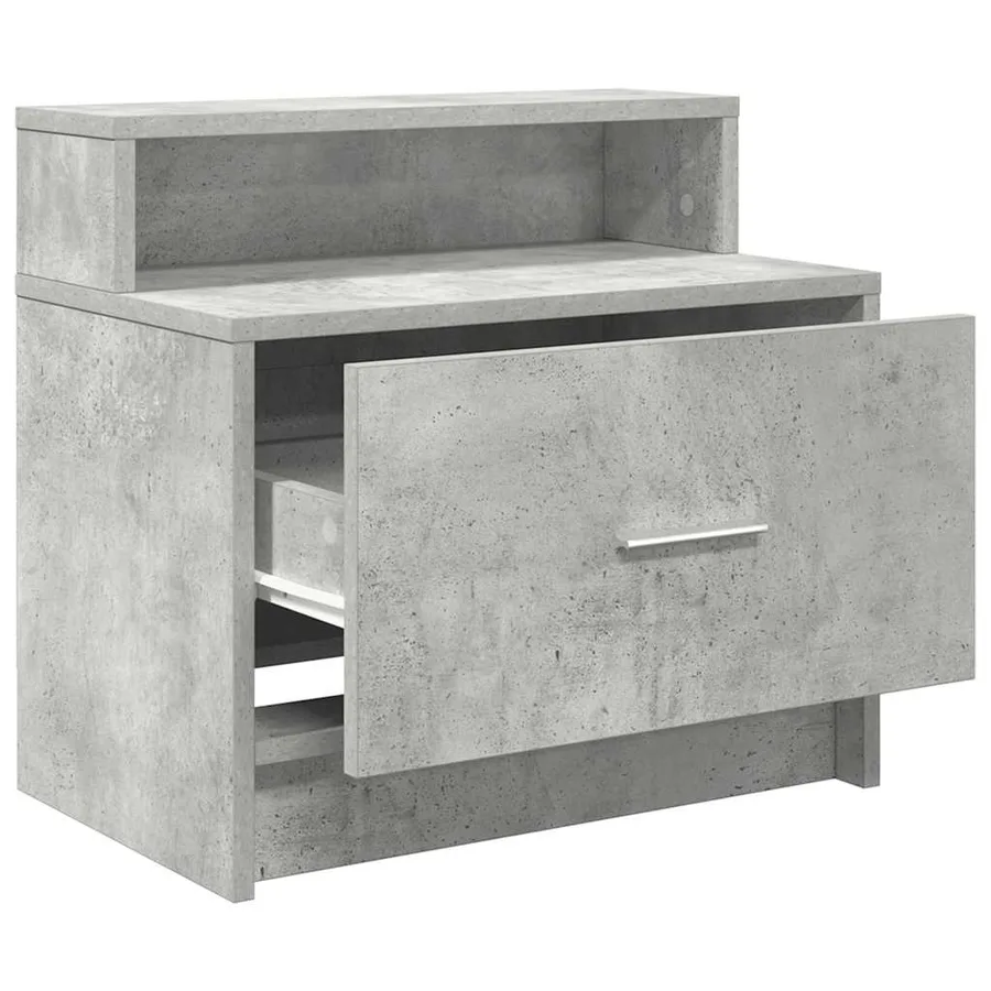 Tables de chevet avec tiroir 2 pcs gris béton 51x31x47 cm - 5