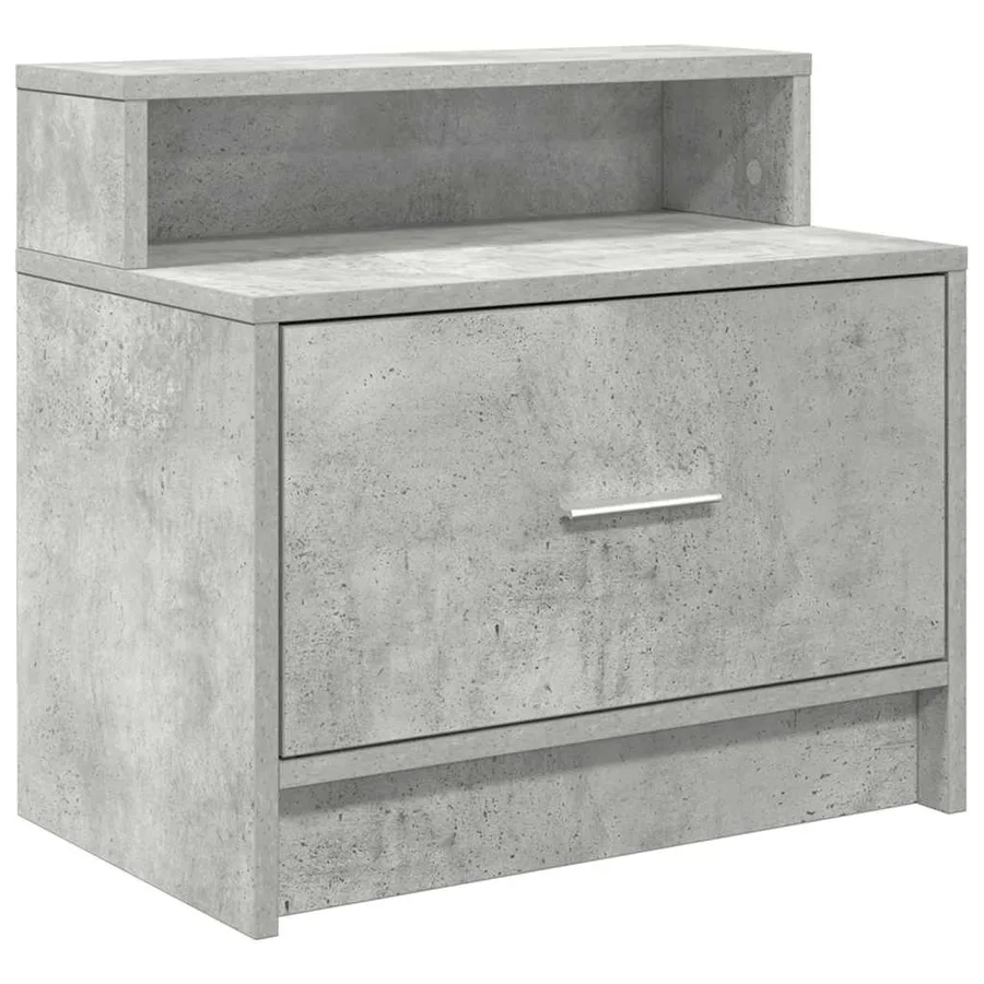 Tables de chevet avec tiroir 2 pcs gris béton 51x31x47 cm - 6