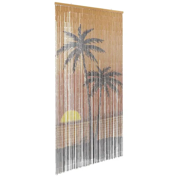 Rideau anti-insectes imprimé palmier 100x220 cm bambou