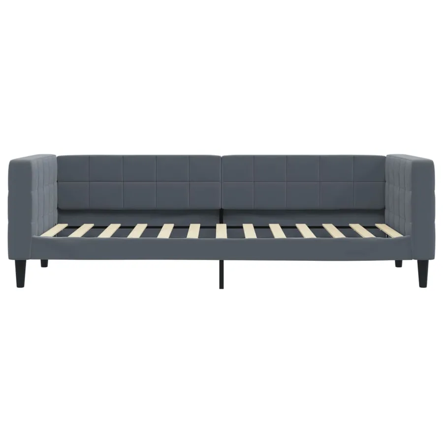 Lit de jour avec matelas gris foncé 80x200 cm velours - 4