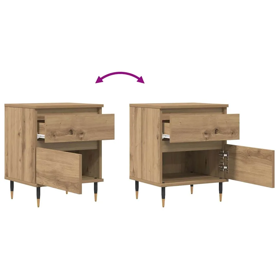 Tables de chevet 2 pcs chêne artisanal 40x35x50 cm - 10