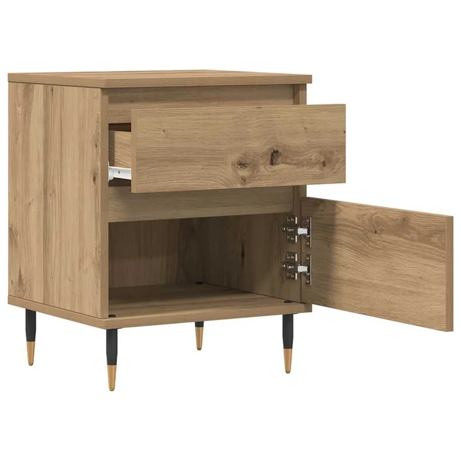 Tables de chevet 2 pcs chêne artisanal 40x35x50 cm - 4