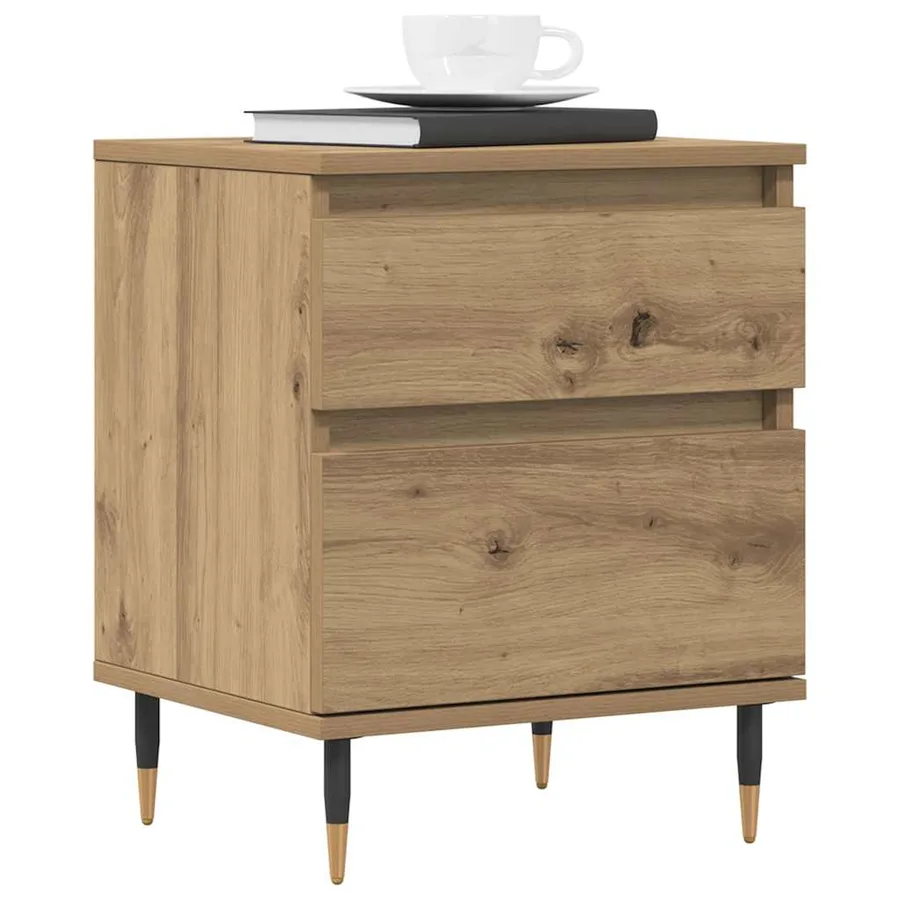 Tables de chevet 2 pcs chêne artisanal 40x35x50 cm - 9