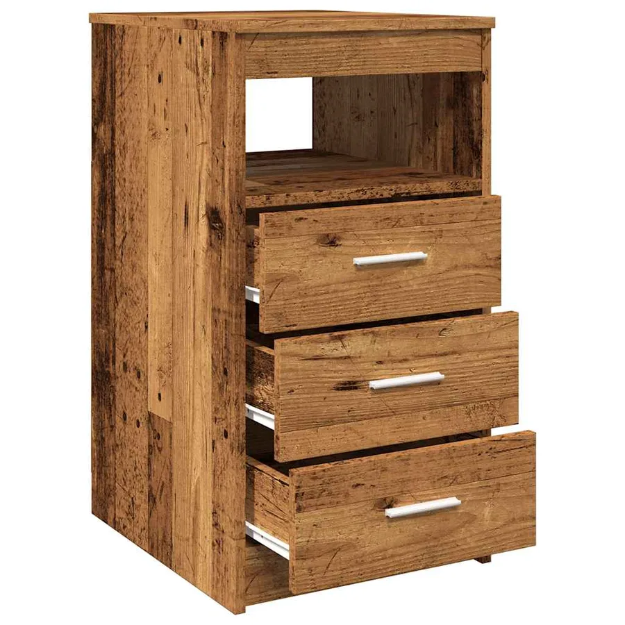 Armoire à tiroirs vieux bois 40x50x76 cm bois d'ingénierie - 8