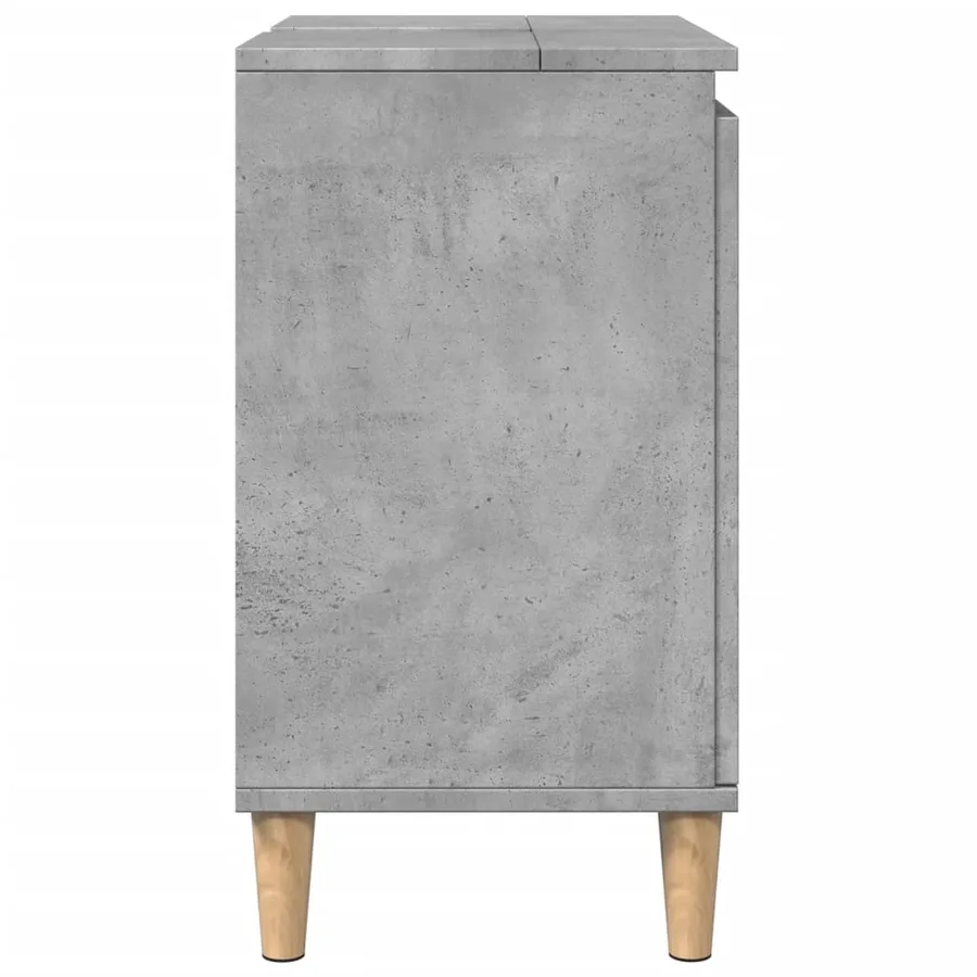 Meuble de lavabo gris béton 58x33x60 cm bois d'ingénierie - 6