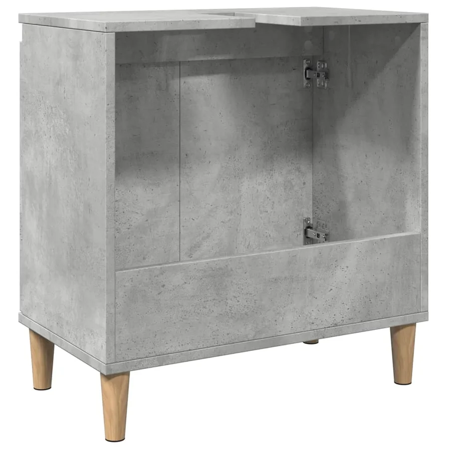 Meuble de lavabo gris béton 58x33x60 cm bois d'ingénierie - 7