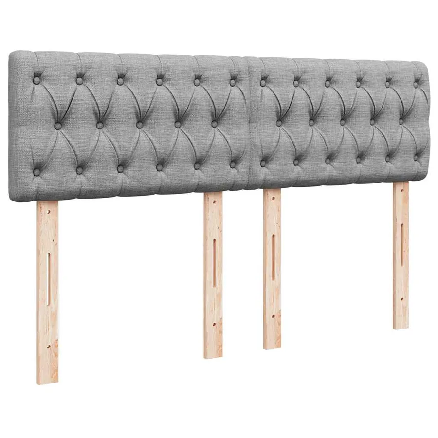 Lit ottoman avec matelas et LED gris clair 140x190 cm tissu - 10