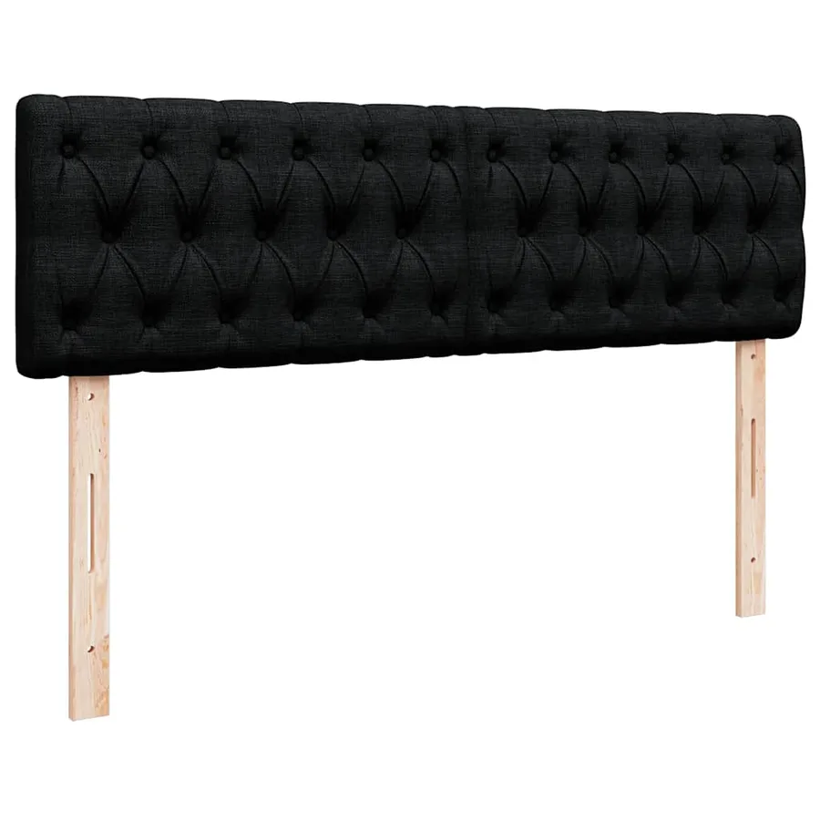 Lit ottoman avec matelas noir 140x190 cm tissu - 9
