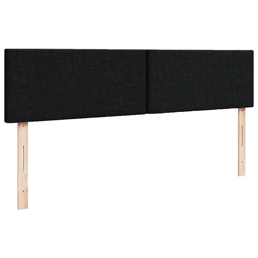 Lit ottoman avec matelas noir 140x190 cm tissu - 9